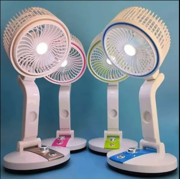 L R Rechargeable Folding Fan With LED Light